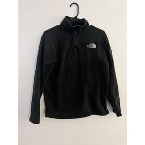 North Face Cotton Half Zip women’s medium mens small black pullover logo